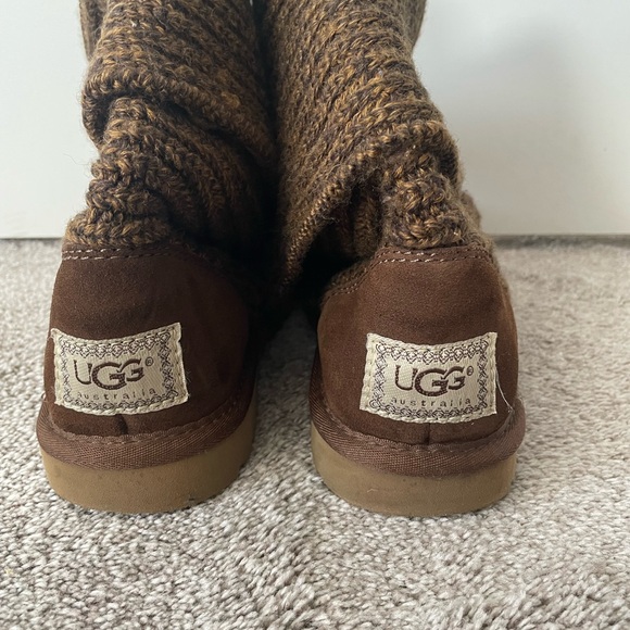 UGG Brown Knit Button Boots - Picture 3 of 3